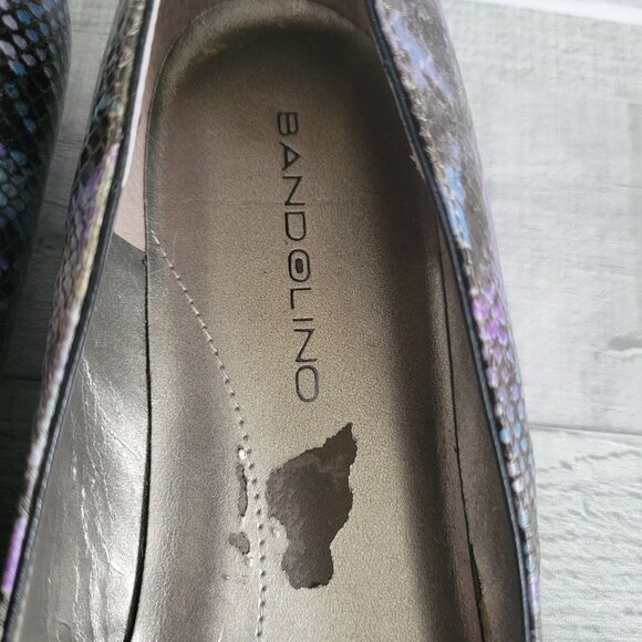 Bandolino Womens 9M Floral Embellished Snakeskin Print Ballet Flats - Picture 3 of 6